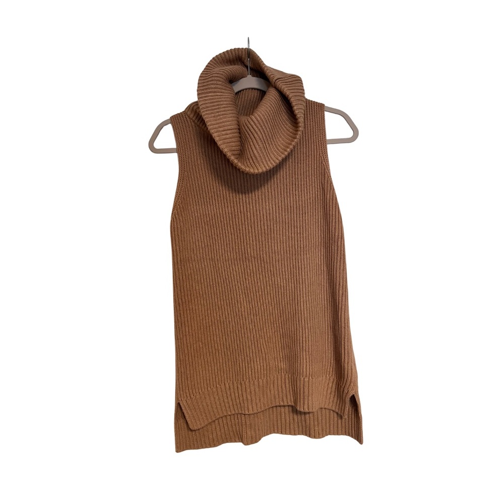 Michael Kors Tan Sleeveless Cowl Neck Sweater